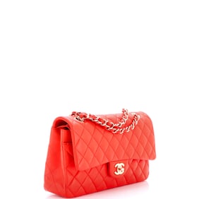 Chanel Classic Double Flap Bag Quilted Lambskin Medium Red