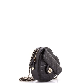 Chanel CC in Love Heart Bag Quilted Lambskin Black