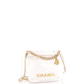Chanel 22 Chain Hobo Quilted Calfskin Mini Neutral