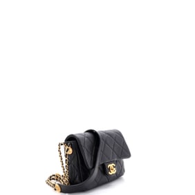 Chanel Twist Your Buttons Flap Bag Quilted Caviar Small Black