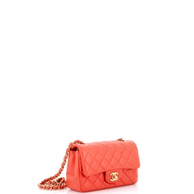 Chanel Classic Single Flap Bag Quilted Lambskin Mini Pink