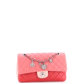 Chanel Tricolor Valentine Crystal Hearts Flap Bag Quilted Lambskin Medium Multicolor