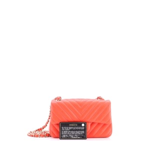 Chanel Classic Single Flap Bag Chevron Lambskin Mini Red