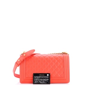 Chanel Boy Flap Bag Quilted Calfskin Old Medium Red