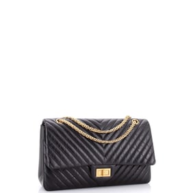 Chanel Reissue 2.55 Flap Bag Chevron Aged Calfskin 227 Black