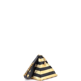Chanel Kheops Pyramid Bag Striped Lambskin Black, Gold