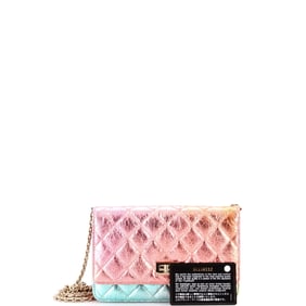 Chanel Rainbow Reissue 2.55 Wallet on Chain Quilted Multicolor Metallic Goatskin Metallic,