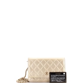 Chanel Wallet on Chain Quilted Caviar Gold