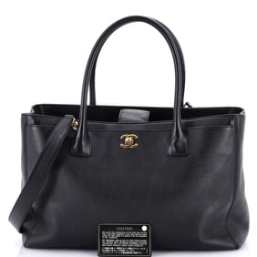 Chanel Cerf Executive Tote Leather Medium Black