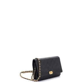 Chanel Boy Wallet on Chain Quilted Lambskin Black