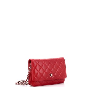 Chanel Wallet on Chain Quilted Lambskin Red