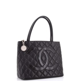 Chanel Medallion Tote Quilted Caviar Black