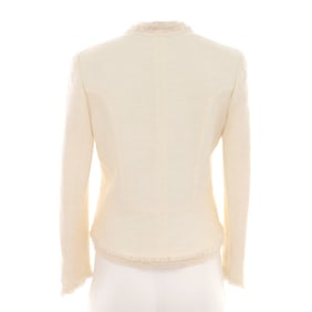 Chanel Women's Two Pocket Fringe Jacket Tweed Neutral