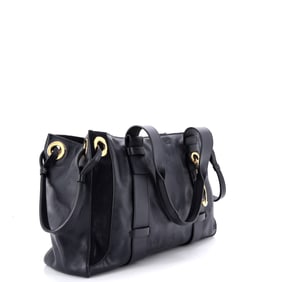 Chloe Tao Zipped Tote Little Horses Embroidered Leather Medium Black