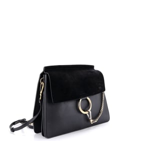 Chloe Faye Shoulder Bag Leather Medium Black