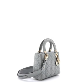 Christian Dior My ABCDior Lady Dior Bag Cannage Quilt Lambskin Gray