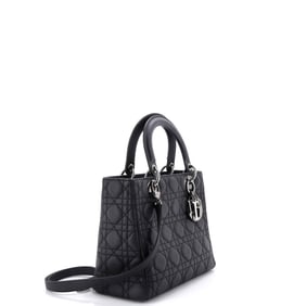 Christian Dior Lady Dior Bag Cannage Quilt Lambskin Medium Black