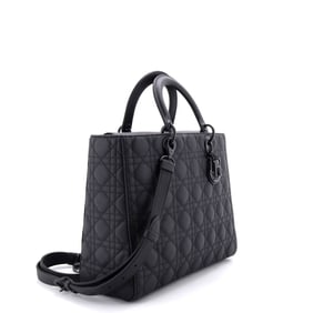 Christian Dior Ultra Matte Lady Dior Bag Cannage Quilt Calfskin Large Black
