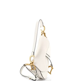 Christian Dior Saddle Handbag Leather Medium Neutral