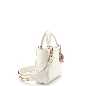 Christian Dior My ABCDior Lady Dior Bag Heart Cannage Quilt Lambskin White