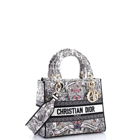 Christian Dior Lady D-Lite Bag Embroidered Canvas Medium Print