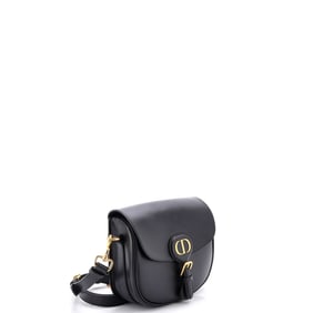Christian Dior Bobby Flap Bag Leather Medium Black