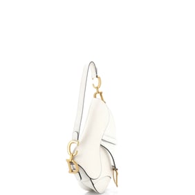 Christian Dior Saddle Handbag Leather Medium Neutral