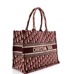 Christian Dior Book Tote Oblique Canvas Medium Red