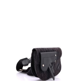 Christian Dior Saddle Messenger Pouch Oblique Canvas Black