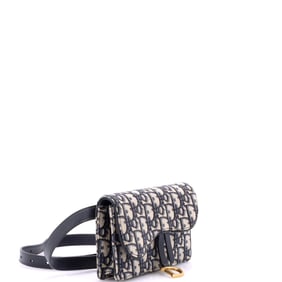 Christian Dior Saddle Rectangular Belt Bag Oblique Canvas Blue