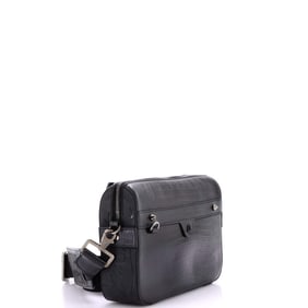 Christian Louboutin Ruisbuddy Messenger Bag Lizard Embossed Leather Small Black