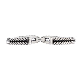 David Yurman Cable Loop Cuff Bracelet Sterling Silver with 18K Yellow Gold Silver, Yellow Gold