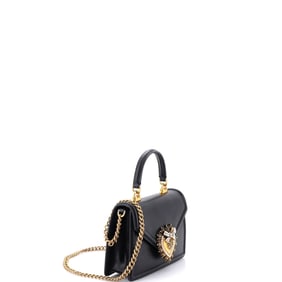 Dolce & Gabbana Devotion Top Handle Bag Leather Small Black