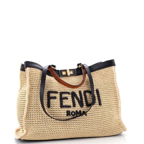 Fendi Peekaboo X-Tote Raffia Medium Neutral