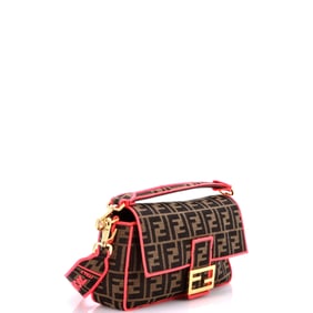 Fendi Baguette NM Bag Zucca Canvas Medium Brown, Pink