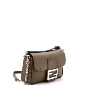 Fendi Selleria Baguette NM Bag Leather Mini Green