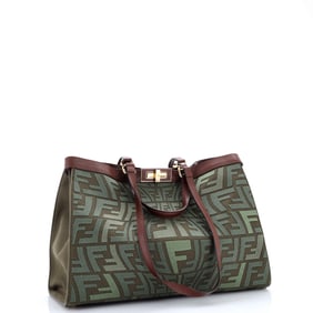 Fendi Peekaboo X-Tote Zucca Jacquard with Leather Medium Green