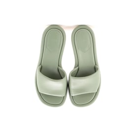 Fendi Women's Baguette Heeled Slide Mules Leather Green