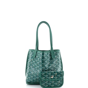Goyard Anjou Reversible Tote Coated Canvas Mini Green