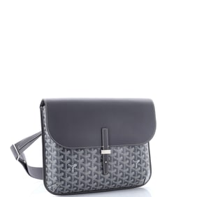 Goyard Coursier Messenger Bag Coated Canvas and Leather Gray