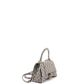 Gucci x Balenciaga The Hacker Project Hourglass Top Handle Bag GG Coated Canvas Small Brown
