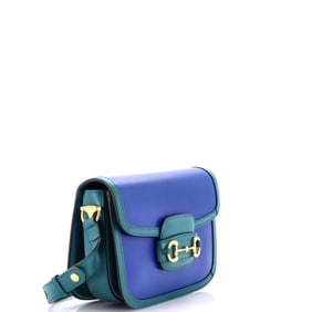 Gucci Horsebit 1955 Shoulder Bag Leather Small Blue, Green