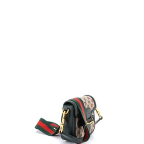 Gucci Lady Web Shoulder Bag GG Canvas Small Brown, Green