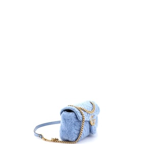 Gucci GG Marmont Flap Bag Matelasse Shearling Small Blue