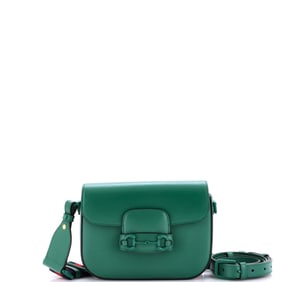 Gucci Horsebit 1955 Shoulder Bag Leather Mini Green