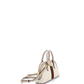 Gucci Ophidia Dome Top Handle Bag GG Coated Canvas Small Neutral