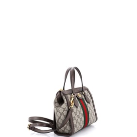 Gucci Ophidia Top Handle Tote GG Coated Canvas Small Brown