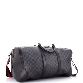 Gucci Convertible Duffle Bag GG Coated Canvas Large Black