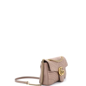 Gucci GG Marmont Flap Bag Matelasse Leather Medium Neutral