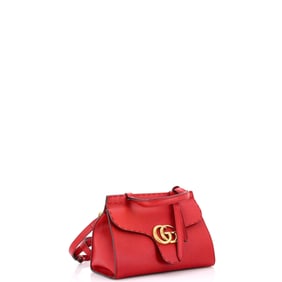 Gucci GG Marmont Top Handle Bag Leather Mini Red